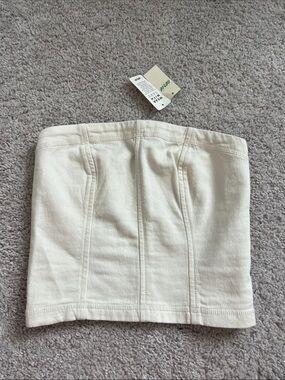 Aerie strapless tube top ivory cropped top new with tags XXS